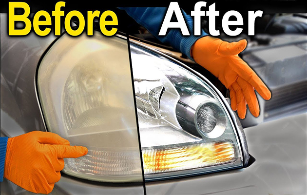 Como restaurar os faróis do carro？