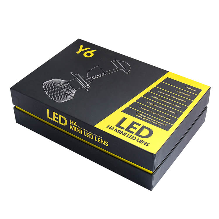 H4 Três cores lâmpada de farol de LED com mini lente de projetor jg-y6